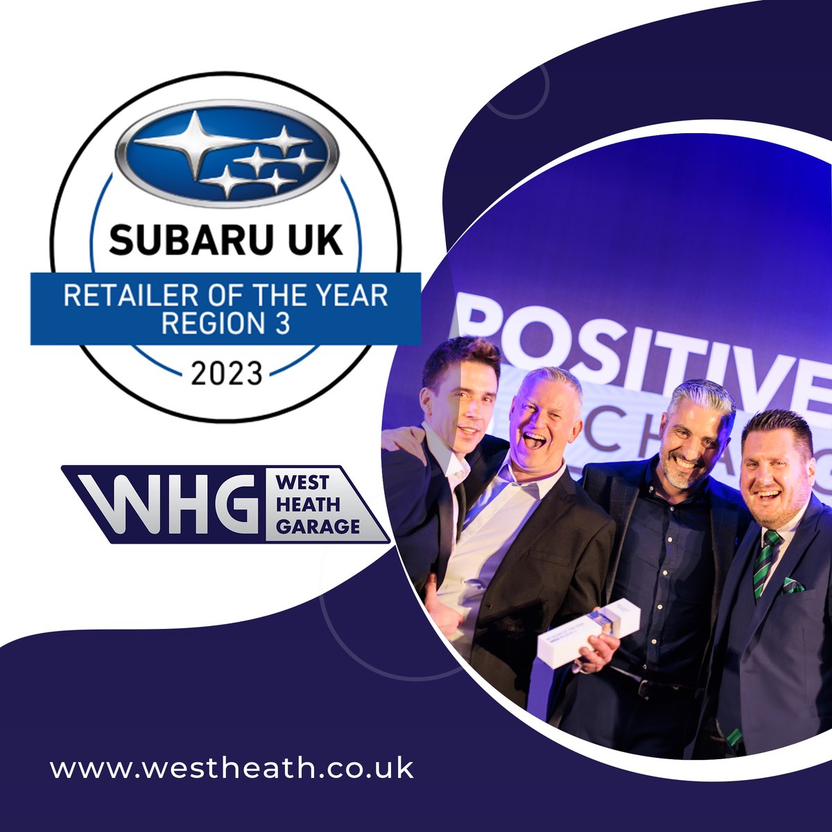 The whole team at West Heath Garage are very proud to be presented Subaru Retailer of the Year for Region 3 🏆. 

Thanks to Russell Kane for the laughs and everyone who made this possible! Here's to even greater achievements ahead! 🌟 

#LookingForward #SubaruFamily