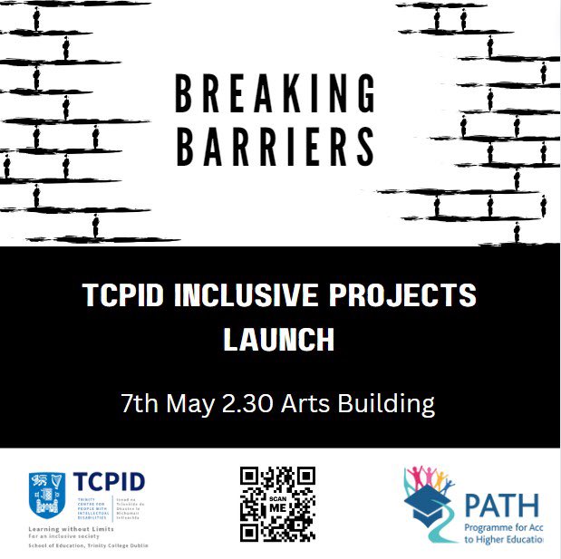 Join our colleagues and students in @IDTCD in the Arts Block TCD on Tuesday the 7th of May from 2:30 for their Breaking Barriers Exhibition Launch! ☺️