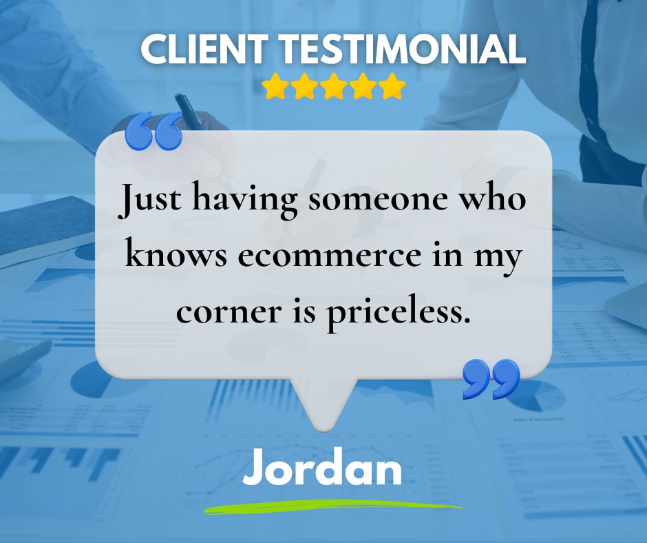 Jordan's testimonial says it all! At bookskeep, we're committed to offering priceless ecommerce financial expertise that fuels your success and growth. Thanks for the kind words, Jordan! #EcommercePartners #ClientTestimonial #EcommerceBookkeeping #EcommerceBusiness