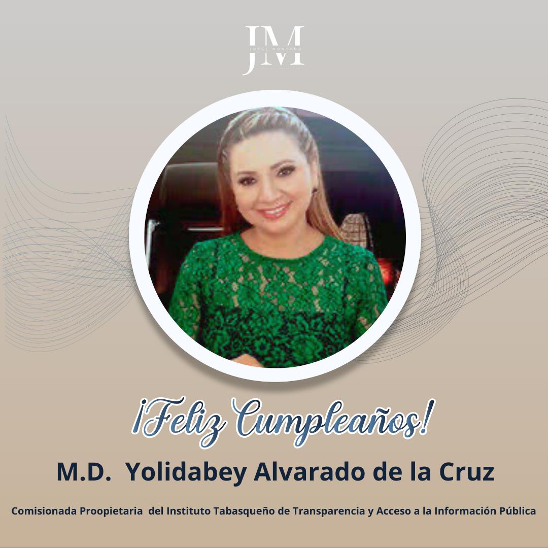 🎂 Felicito con afecto a la Mtra. @yolidabeyac comisionada del @itaiptabasco, con motivo de su cumpleaños. Le deseo muchas sonrisas y alegría en este día tan especial. ¡Muchas felicidades!