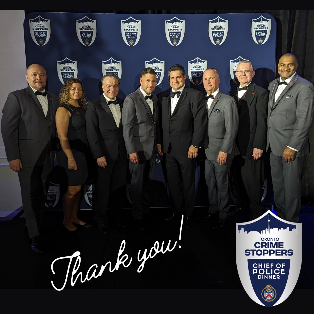 Thank you to everyone who was in attendance last night at our 26th Annual Chief of Police dinner fundraiser. It was a remarkable event that brought together community partners in support for a noble cause Sincerely Toronto Crime Stoppers Board @torontopolice @TPSMyronDemkiw
