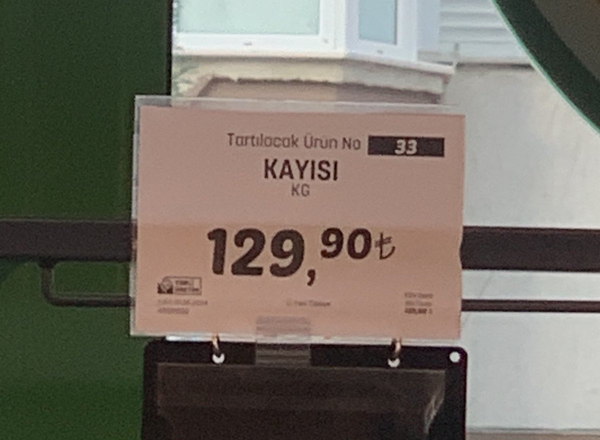 Kayısı 129.90₺ den işlem görüyor. 🔥