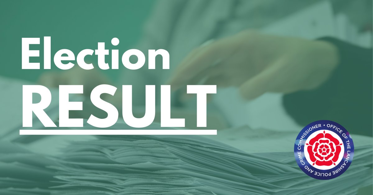 As the lead Council for the Lancashire Police and Crime Commissioner election, we’ve now declared the result. Clive Grunshaw (Labour) is the new Lancashire Police and Crime Commissioner. blackburn.gov.uk/elections-and-…