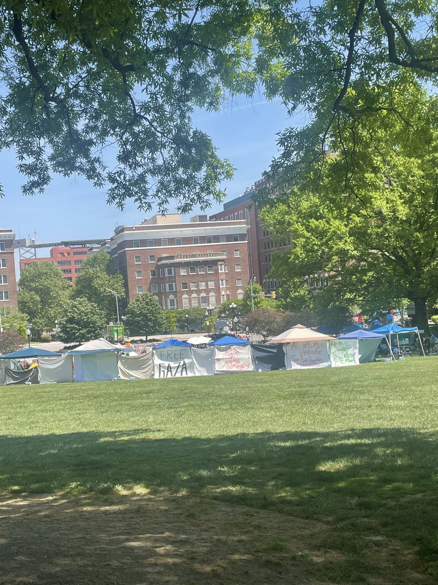 Spoke at JHU yesterday and walked over to the encampment at lunch. Much ❤️ and solidarity to those students and the students doing the work all across the globe. As I said in my talk, Students lead the way. Onward. (also nice to see some professors friends out there supporting)