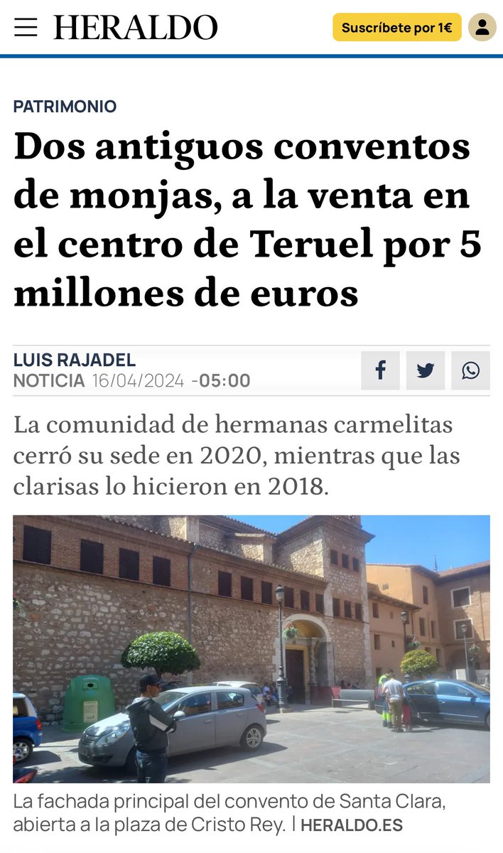 El chollo de las #inmatriculaciones a favor de la iglesia católica: ahora es cuando están haciendo un negocio de la hostia. Cientos de millones por la cara. Y sin soltar un euro en impuestos. Bendito sea dios.