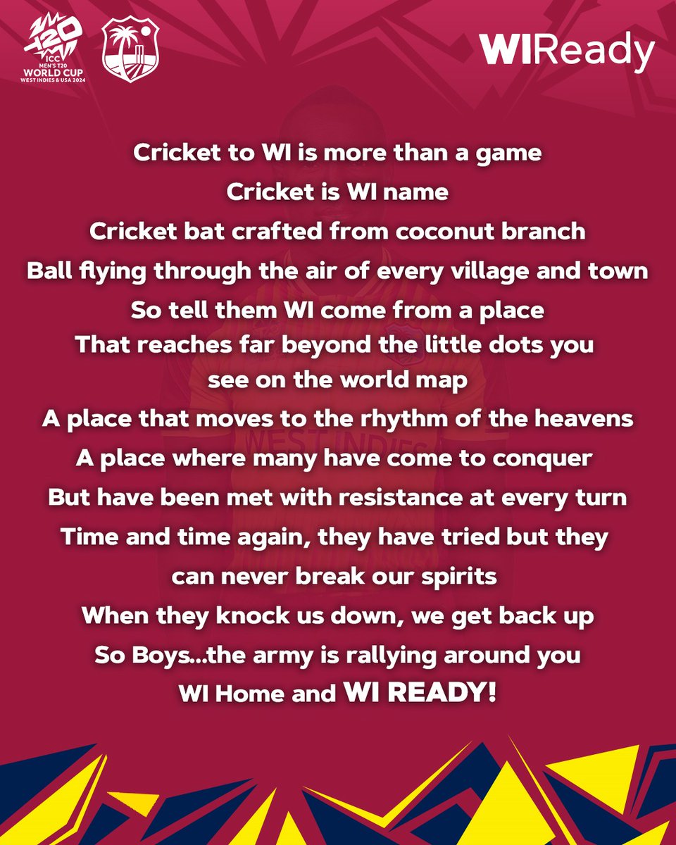 This is more that a game, Cricket is WI name!❤️🏏 #MenInMaroon | #T20WorldCup