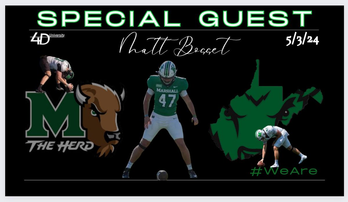 Honored to have @HerdFB LS @mattbosset11 join us for today’s private punting workout. 4👇U