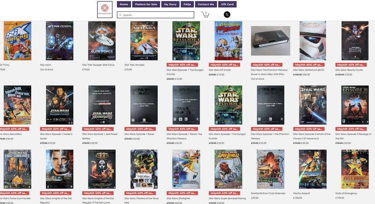 All Star Wars posters 40% off to celebrate May 4th! retrogamingposters.com