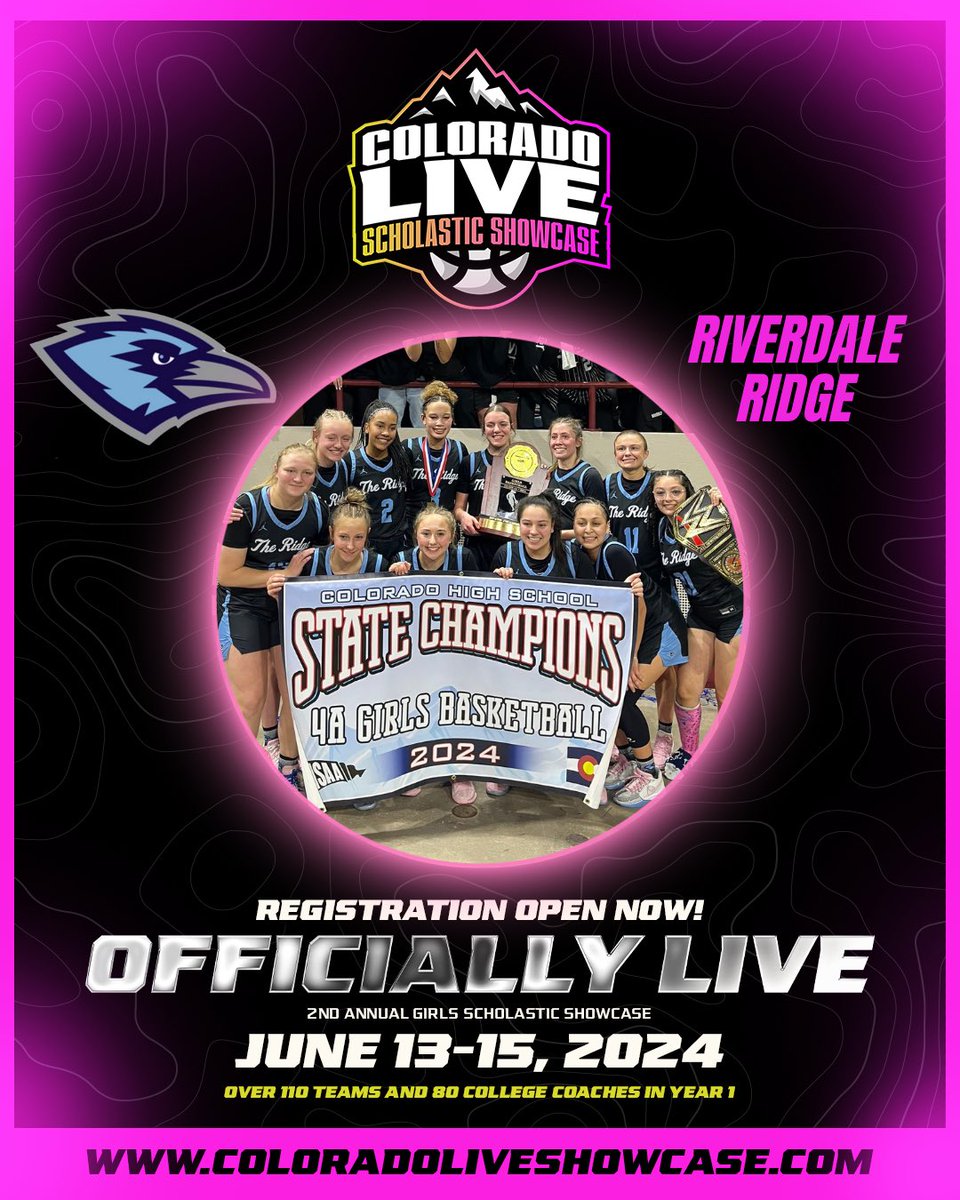 🎊OFFICIALLY LIVE🎊 Join @girls_rrhs and @drhsHOOPS on the #RockyMountainsBigStage by registering at: ⬇️⬇️ ColoradoLiveShowcase.com 🚨—— Registration Deadlines ——🚨 Girls Event - Sunday: May 26th Boys Event - Sunday: June 2nd