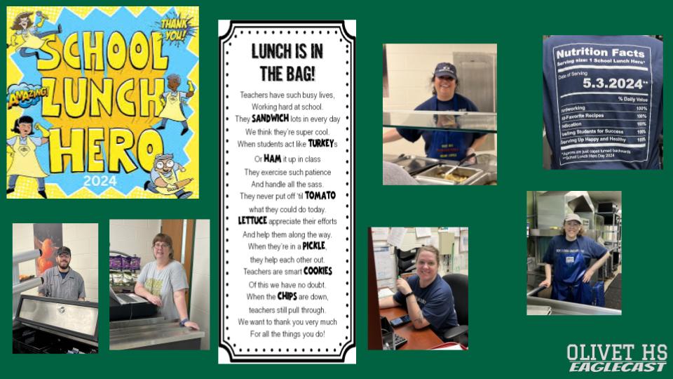 Shout to out Lunch Heros on National Lunch Hero Day. Thank you for taking care of the needs of our students and making sure we are all taken care of. #EagleNationPRIDE
