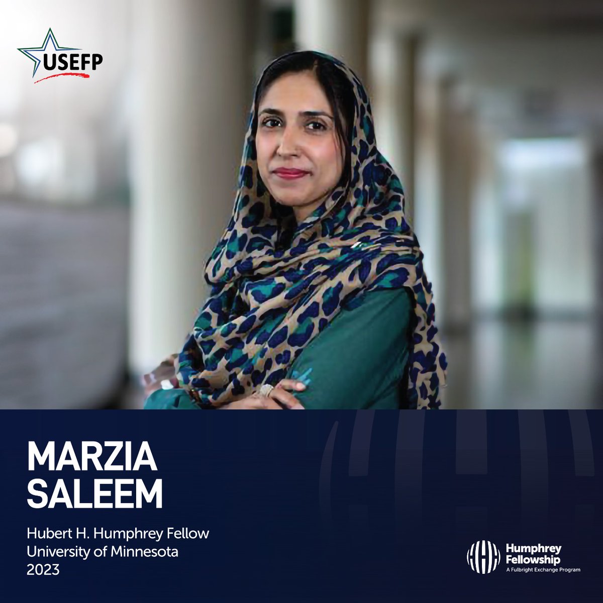 Marzia Saleem, a #Humphrey Fellow at the University of Minnesota, is expanding her skills and knowledge in effective public policies and processes related to gender policy, marginalized communities, and employment opportunities for differently-abled persons. #USEFP #USPAK