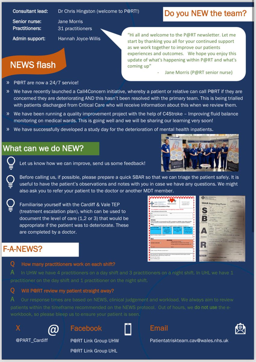 PaRT Newsletter is out 👍 please read and share @CV_UHB @catcath77 @DrChrisHingston