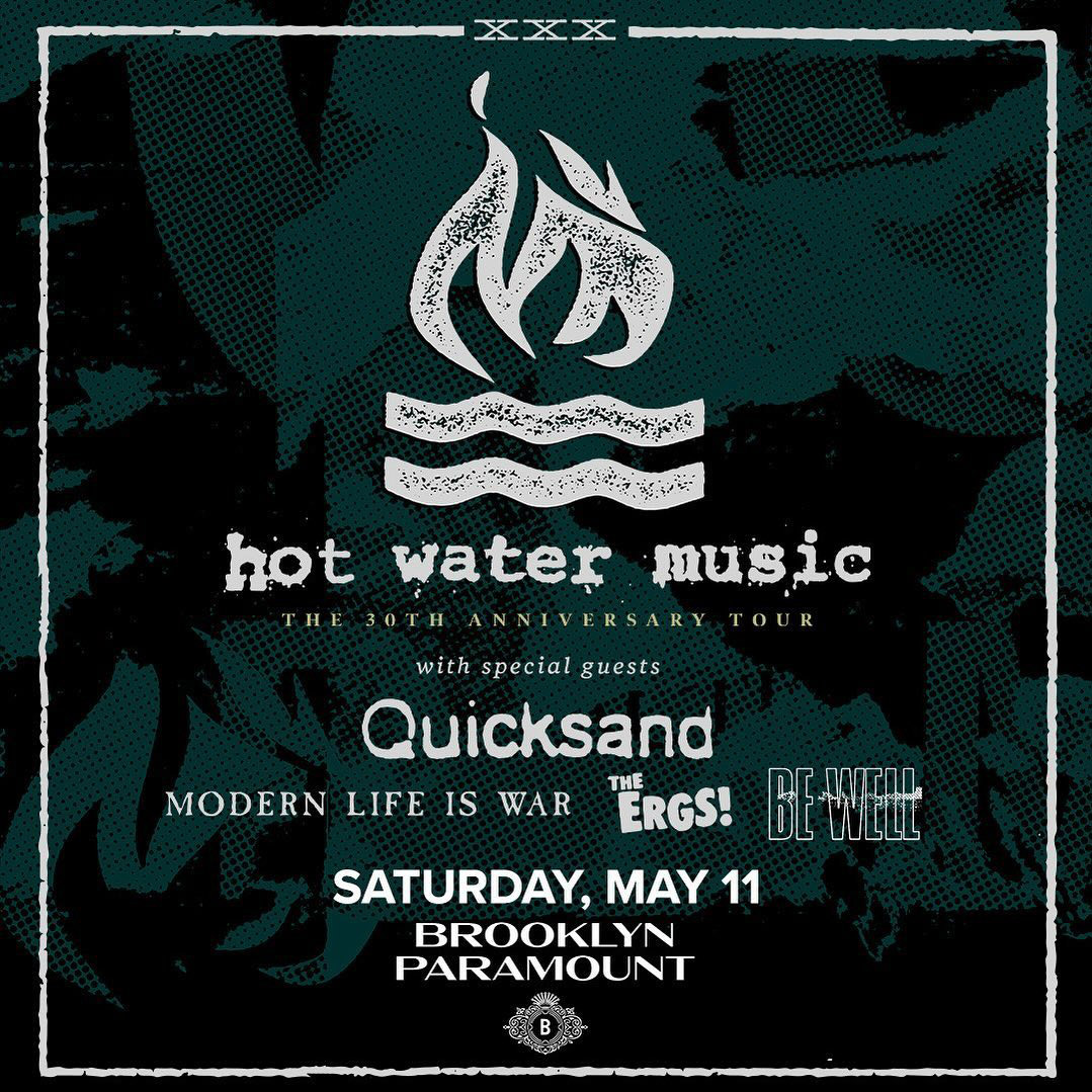 ENTER TO WIN tickets to Hot Water Music with Quicksand, Modern Life is War, The Ergs! and Be Well at Brooklyn Paramount brooklynvegan.com/win-tix-hot-wa…