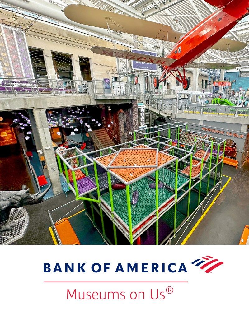 This weekend at Science City, it's @BankofAmerica Museums on Us, and Saturday 10am-5pm & Sunday 12-5pm, Bank of America customers can get a free admission by presenting their Bank of America bank card at our Ticket Office. May 4-5, one free ticket per cardholder. #MuseumsOnUs