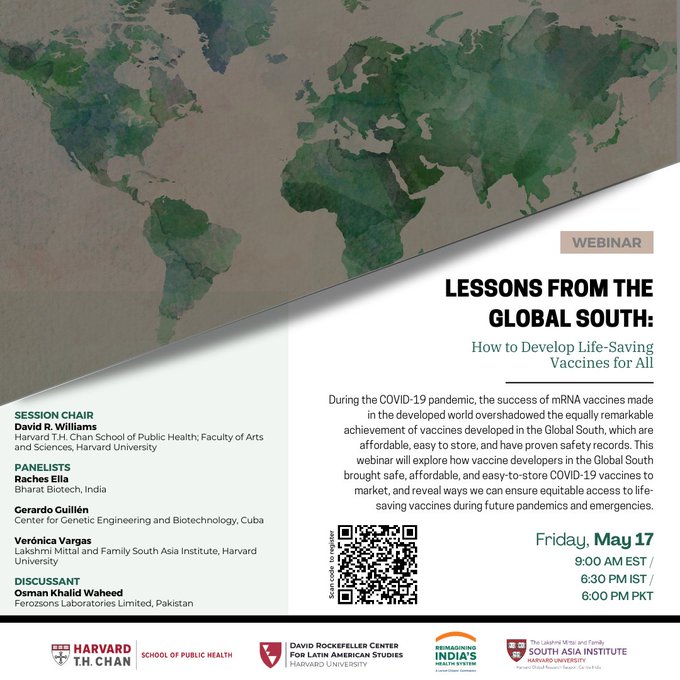 El Dr. Gerardo Guillén, Director de la Dirección de Investigaciones Biomédicas del @CIGBCuba participará en el webinar: 'Lessons from the Global South: How to Develop Life-Saving Vaccines for All', donde destacará el desarrollo de vacunas por la biotecnología cubana 🇨🇺.