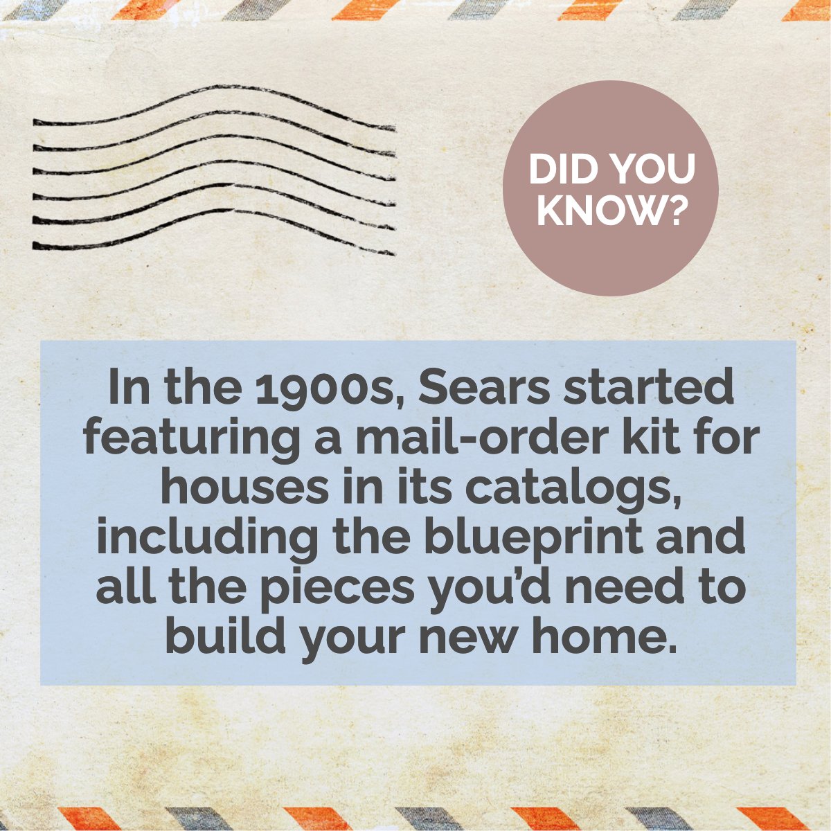 Did you know?

The house that came in the mail.
✉️📬🏡

#didyouknow #fact #1900s  #mail #goodtoknow #randomfact #realestate #realestate101
 #jjsellsfl #jjsellsorlando