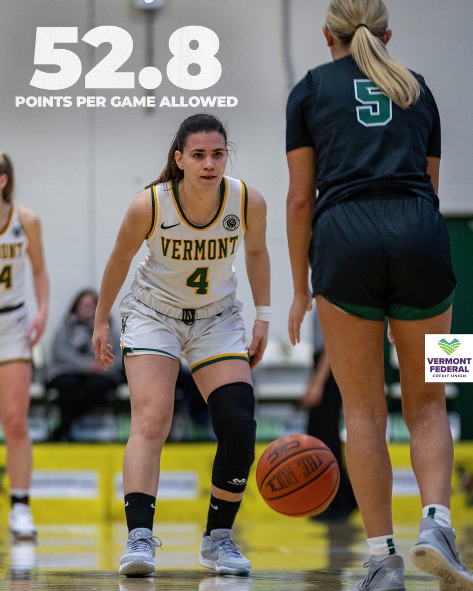 Your Catamounts bolstered one of the top defenses in the country this season! 😼 ranked 2nd nationally in points per game allowed (52.8), 20th in three point percentage defense (27.3%), 68th in field goal percentage defense (38.2%) and 74th in blocked shots per game (3.9)!