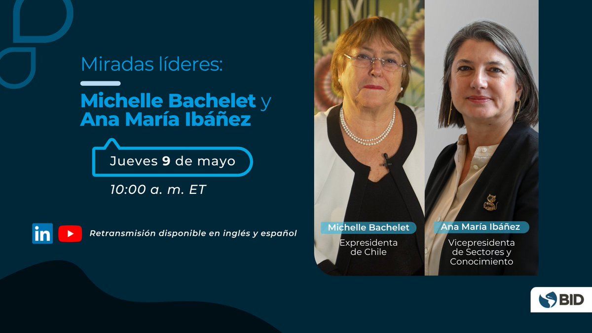¿Qué hay detrás de un rol de liderazgo para las #Mujeres de #AméricaLatina y el #Caribe? En esta plática con @anamibanez, Michelle Bachelet reflexiona sobre su experiencia como expresidenta de Chile: linkedin.com/events/miradas…