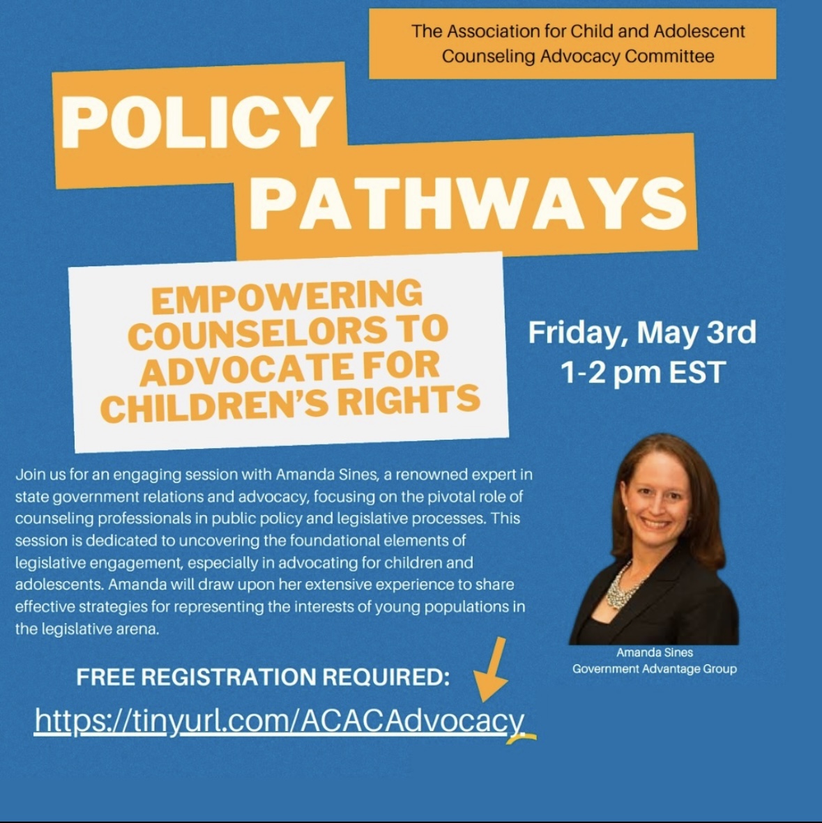 Don't forget to attend today in an hour! You can register at: tinyurl.com/ACACAdvocacy #acac #advocacy