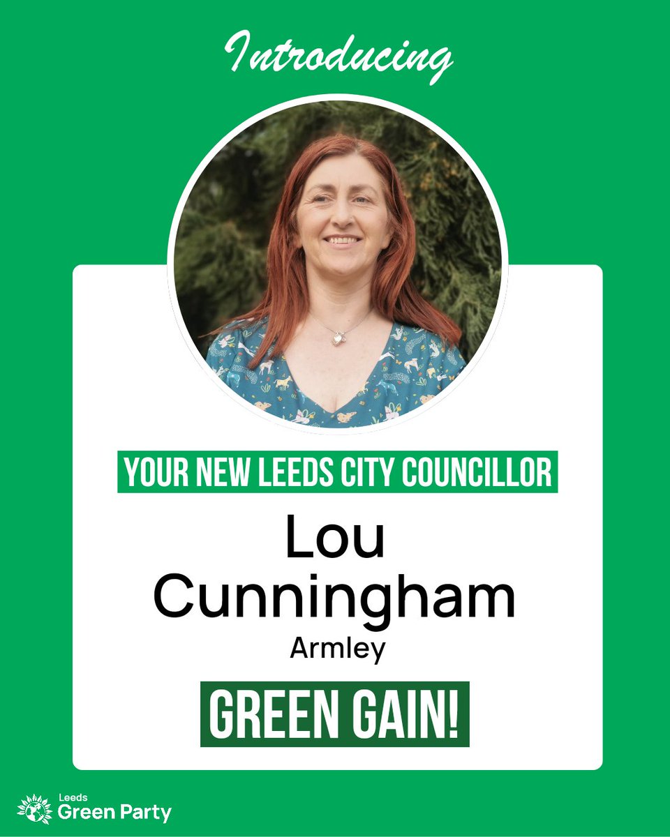 We are pleased to say we have THREE brand new @TheGreenParty councillors in Leeds!