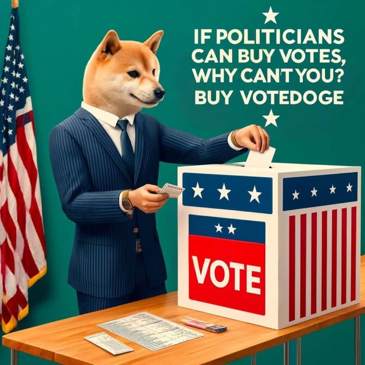 Sick of politicians buying votes? Now it's your turn to flip the script by buying VOTEDOGE! 🐶💸 Take back control and make your voice heard loud and clear. Let's show them how it's done! #votedoge #solana VOTEDOGE.com