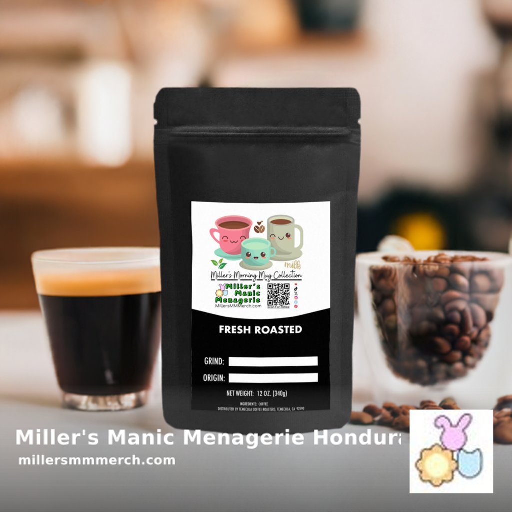 Wake up to the rich flavors of caramel, spice, & brown sugar with Miller's Manic Menagerie Honduras Coffee. 🌱☕ For each order, we plant 3 trees! Shop now for free shipping on $35+ orders in the US. shortlink.store/kpe-6knkrdbc #Coffee #Organic #SingleOrigin #Artisan