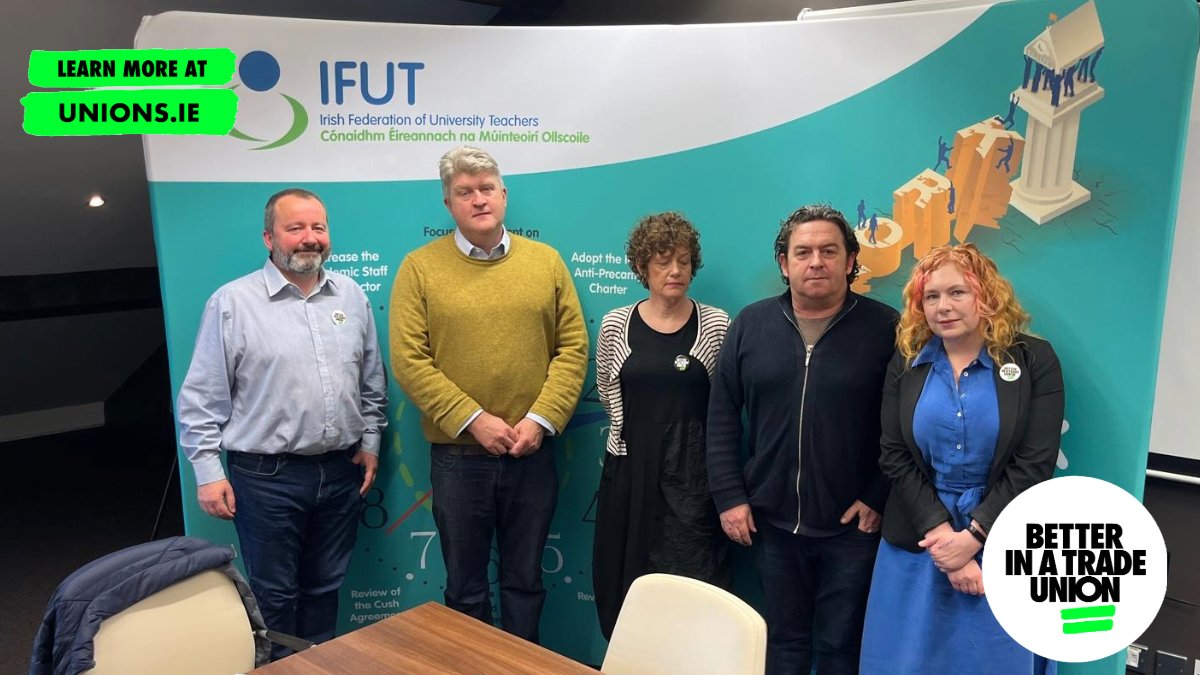 🎓🤝 Thank you to Ireland South European election candidate @MlMcNamaraTD for joining us at the @ifut_MIC Branch during the @irishcongress #TradeUnionWeek to tackle the pressing issue of precarious employment in higher education. #BetterInATradeUnion #TradeUnionWeek