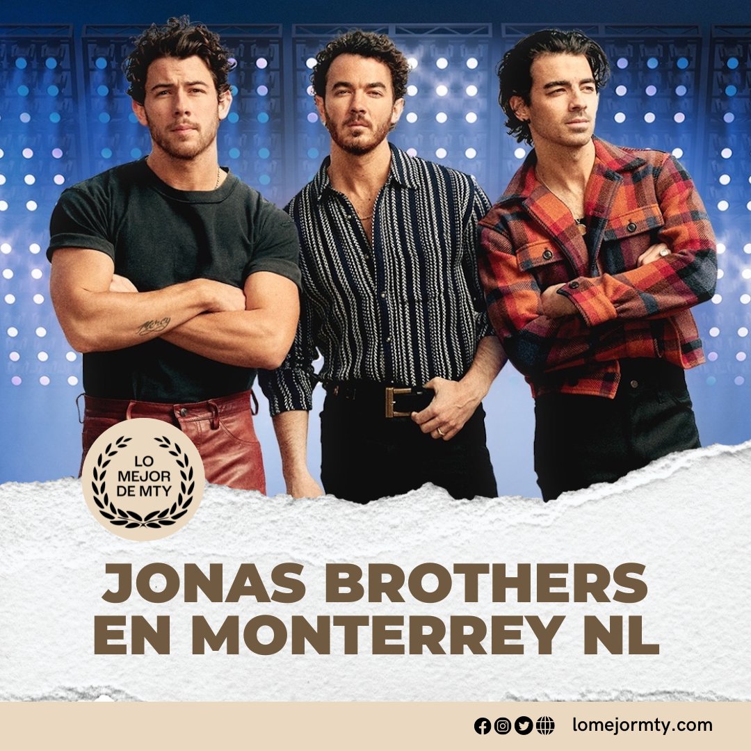 Prepárate para la explosión musical de los Jonas Brothers en la #ArenaMonterrey! 💥🎸 Nick, Kevin y Joe están listos para sorprenderte con su talento.
