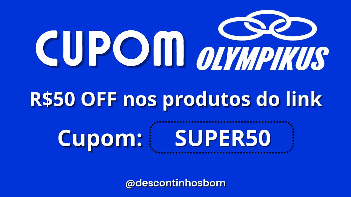 🚨 Olympikus: Cupom 🎟️ 💖

🔥R$50 OFF nos produtos do link

🎟️ Use o cupom SUPER50

📎 Compre em: bit.ly/4dpgr2D

Promoção por tempo limitado