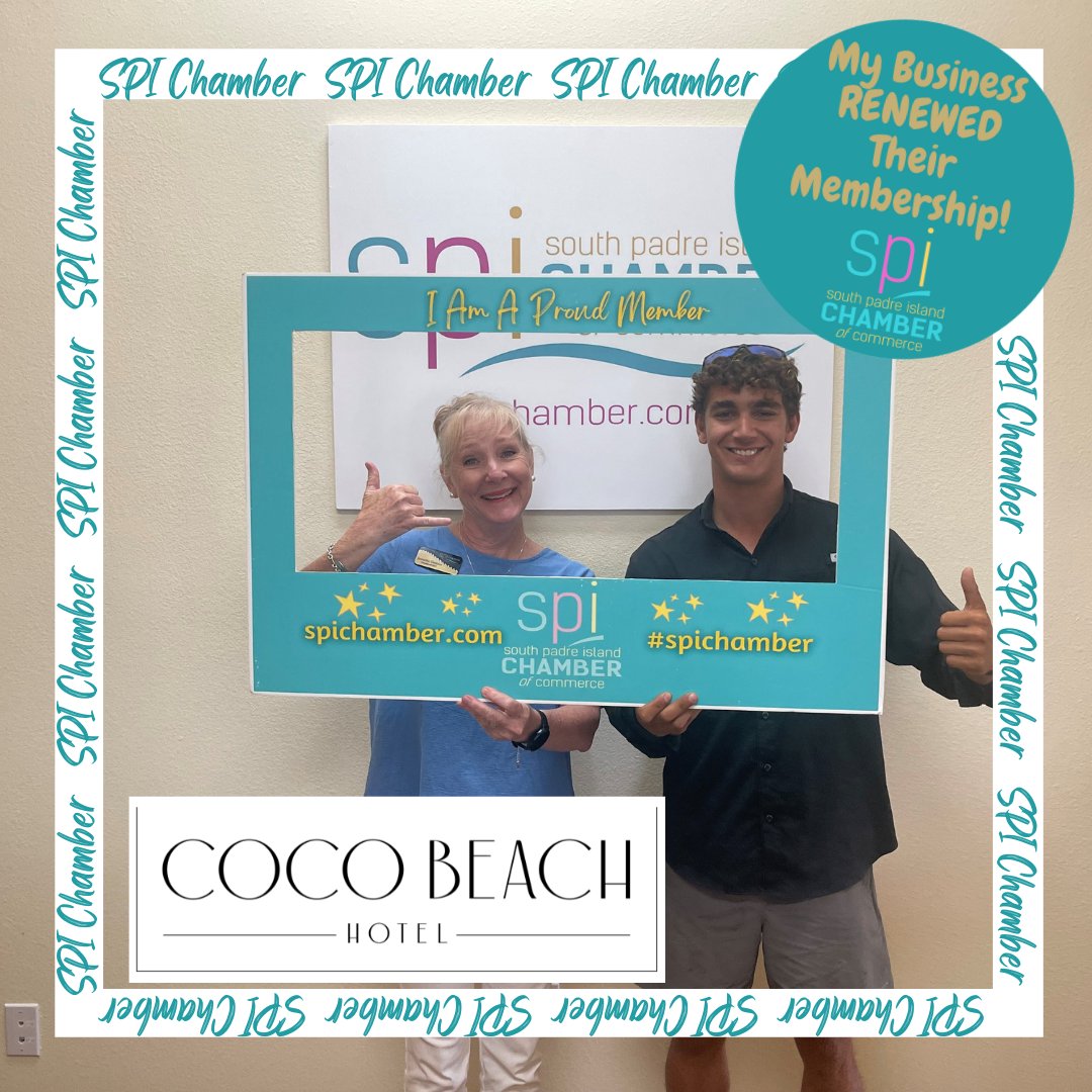 Michael Sossi stopped by to bring the membership renewal for Coco Beach Hotel😎
@CocoBeachSPI
#spichamber #KeepItLocalSPI #ChamberStrong #SmallBusiness #EatLocal #ShopLocal #PlayLocal #ReferLocal #HireLocal #SouthPadreIsland #PortIsabelTX #LagunaVista