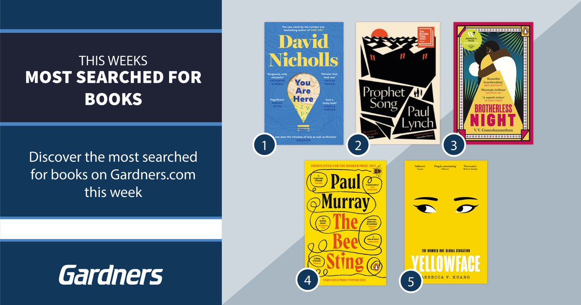 Discover this week's most searched-for titles, including new release 'You Are Here' from @DavidNWriter and new paperbacks. 📚🔍 What have you been searching for? #Gardners #Booksellers