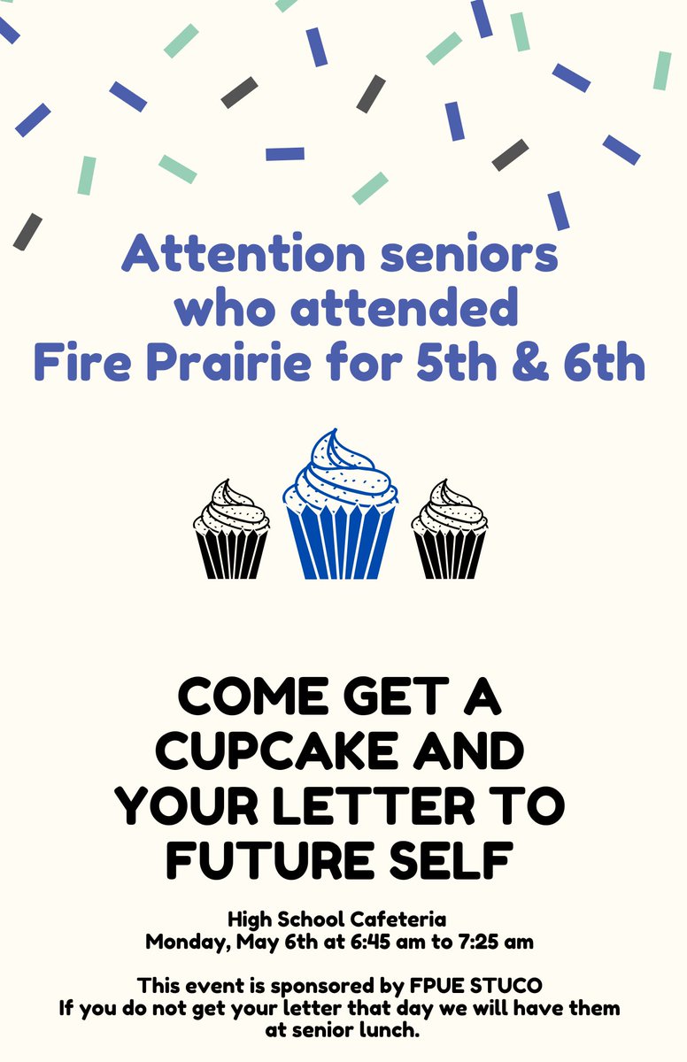 Members from the class of 2024 are invited Monday to stop by Fire Prairie.