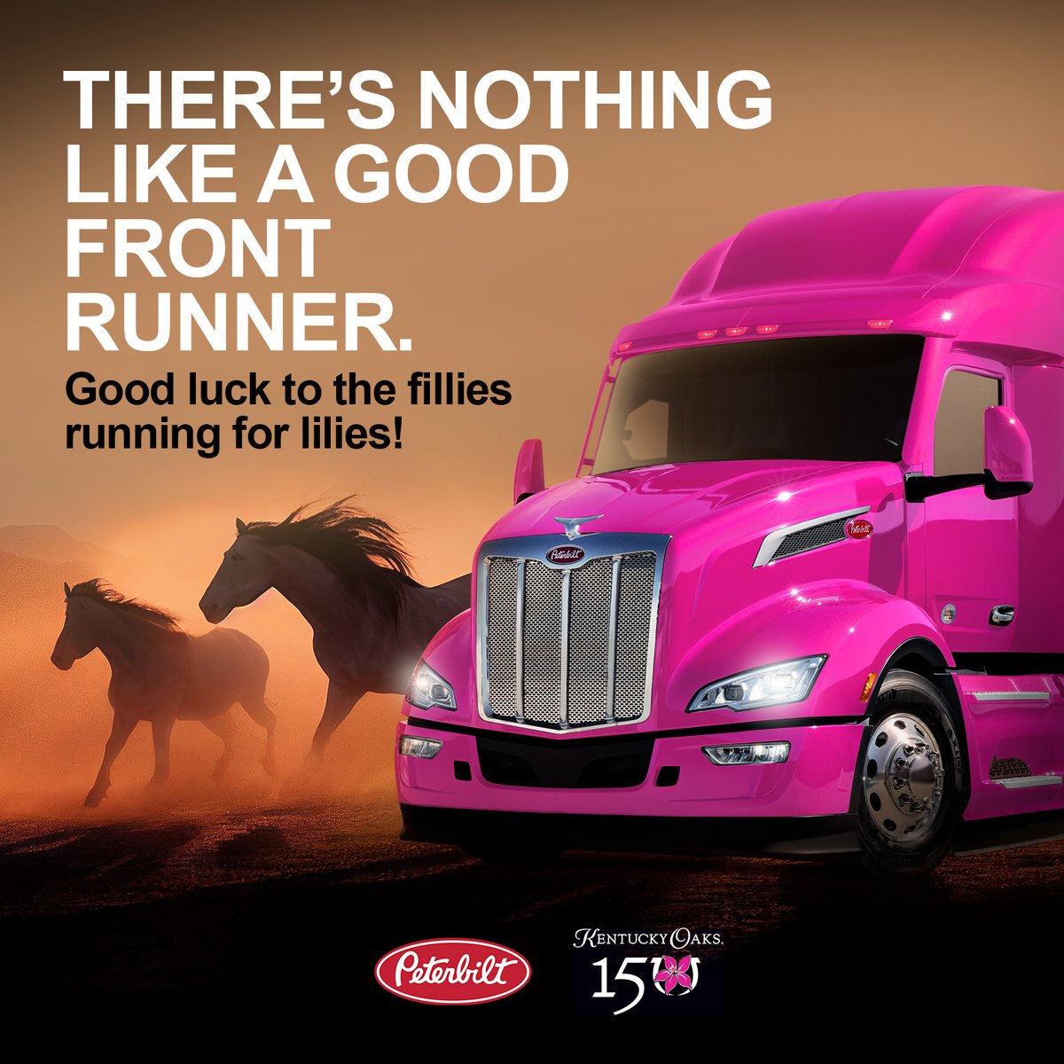 Here's to the fillies and the thrill of the race. #KentuckyOaks #KyDerby #KentuckyDerby #Peterbilt