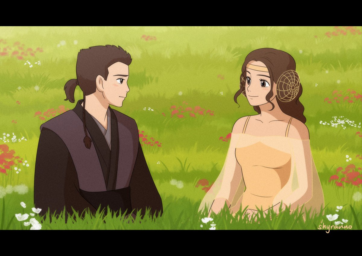 The Padme and Anakin field scene, but make it Studio Ghibli! Happy May the 4th, everyone! <3 #StarWars