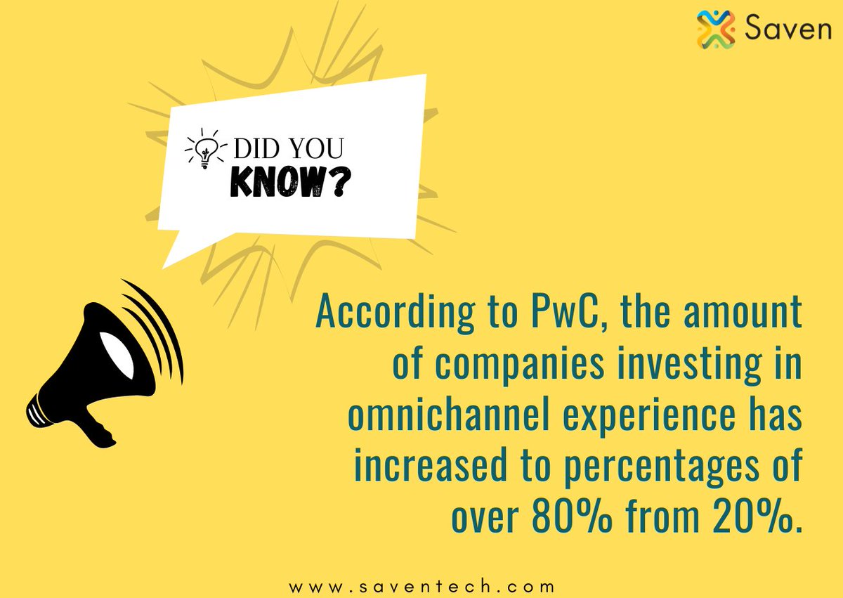 PwC found that lots more companies are now investing in giving customers a seamless experience across all channels, jumping from just 20% to over 80%. 

#Saven #CustomerExperience #MultichannelIntegration #SeamlessExperience #CustomerEngagement #OmnichannelStrategy #PwCInsights