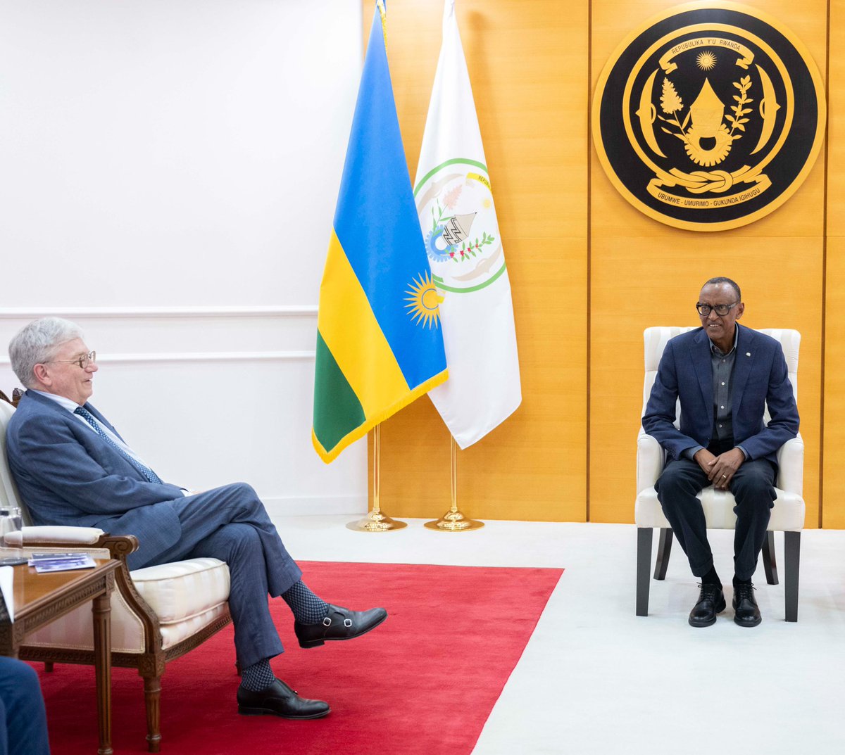 JUST IN: President #Kagame on Friday received Romain Murenzi, Professor at Worcester Polytechnic Institute, and Remi Quirion, Chief Scientist of Quebec. 📸: Village Urugwiro