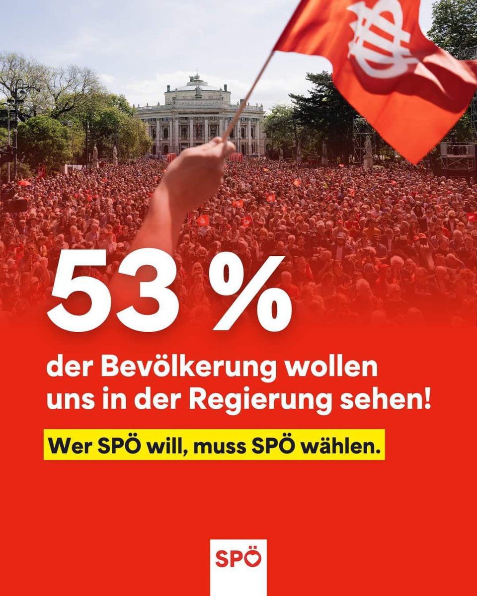 Laut Unique Research will über die Hälfte Österreichs die SPÖ in der nächsten Regierung sehen. Die SPÖ strebt nach einem besseren Leben für alle mit Rechten für Kinder, Arbeitnehmer:innen und der älteren Generation. #bkbabler24 ✊💪💪