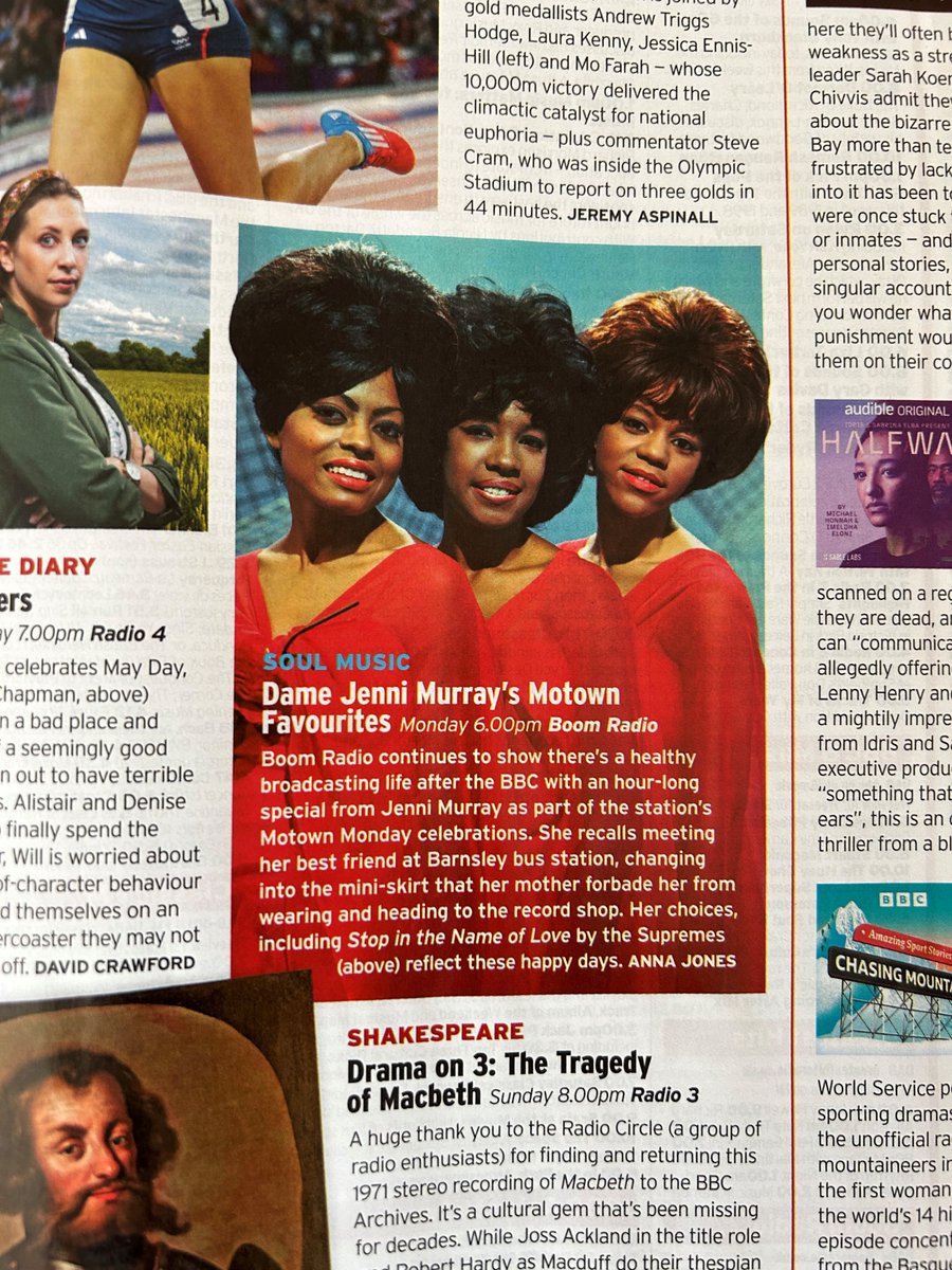 Jenni Murray's Motown Favourites is one of @RadioTimes Pick of the week, listen on @BoomRadioUK this Monday at 6pm