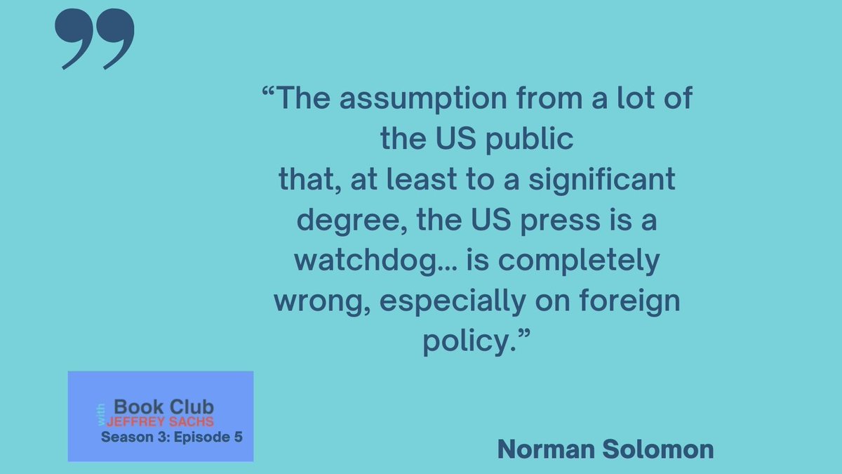 Happy #WorldPressFreedomDay!📰 For a captivating podcast with a brilliant journalist, check out this episode of Book Club with Jeffrey Sachs with @normansolomon. Listen now🎧