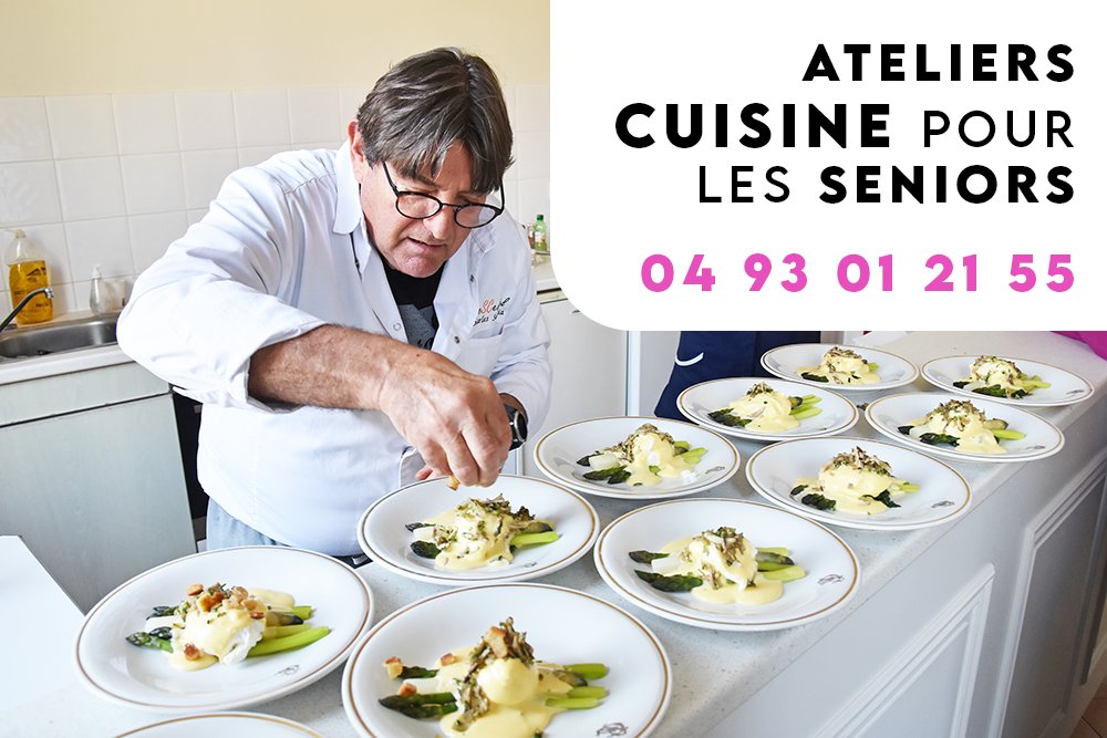 Les ateliers 'cuisine' du Pass Senior animés par le chef Charles Séméria font le bonheur des gourmets de #BeaulieuSurMer ! Infos & Inscriptions 04 93 01 21 55