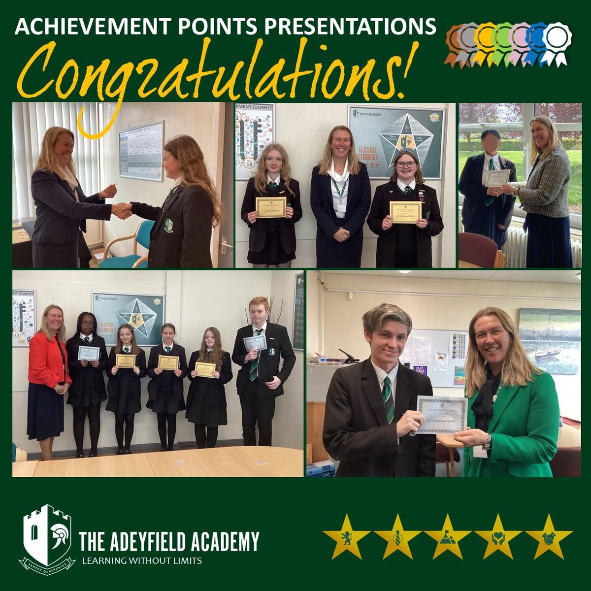 Congratulations to everyone who received a certificate for their achievements points this week having reached the next level on our scale. #5starstudents