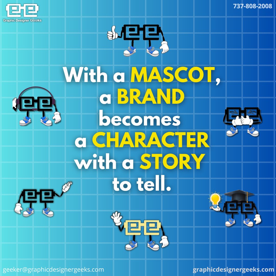 With a mascot, your brand becomes a character with its own story to tell.
#brandingsuccess #brandpersonality #buildingbrand #webuildbrands #brandrecognition #iconicmascots #iconicbrands #branding #graphic #designergeeks #designgeeks #graphicdesigns #highlights