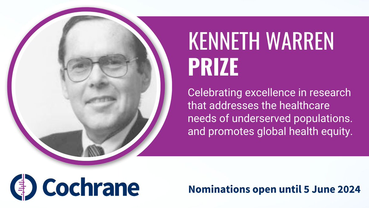 Named after Kenneth Warren, a champion for #HealthEquity, this prize celebrates research that addresses the #healthcare needs of underserved populations. 🏆 Make a nomination by 5 June. buff.ly/3UnyvD8