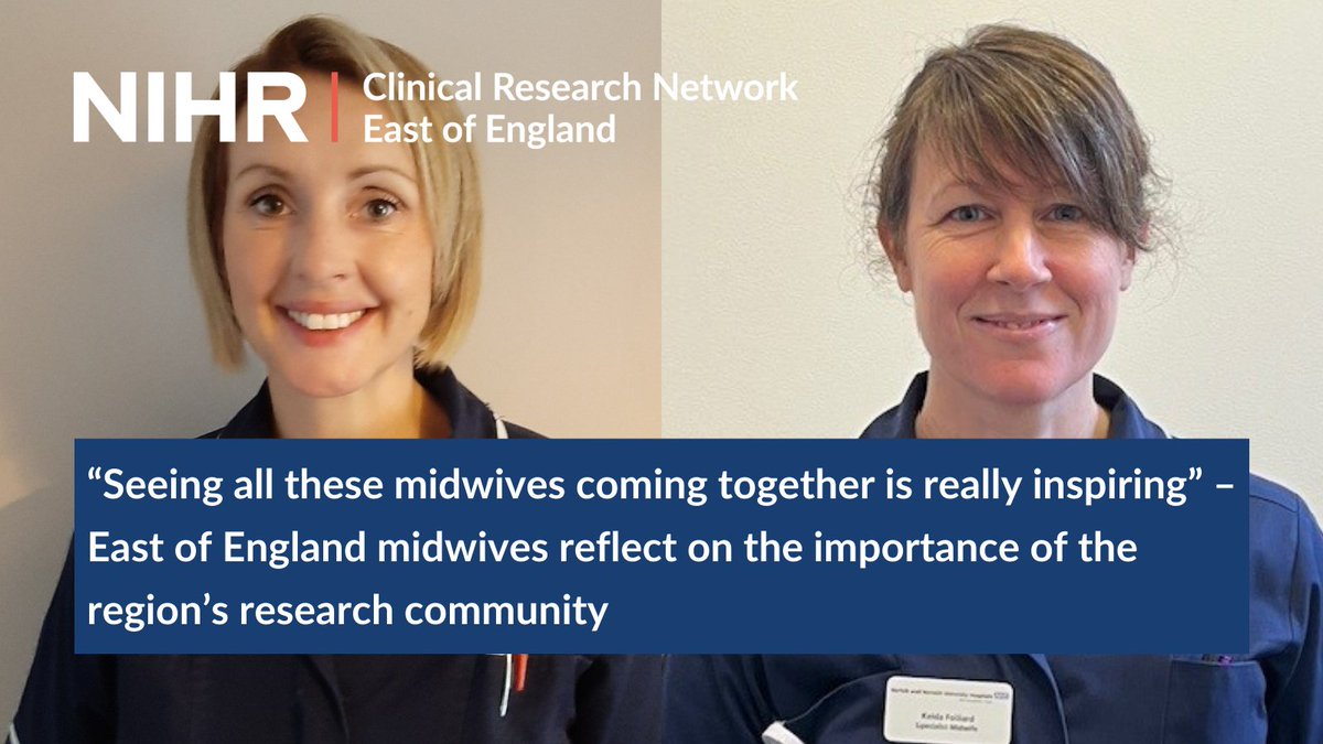#InternationalDayOfTheMidwife - Two midwives are leading a community to help strengthen midwifery research in the East of England. @luisa_lyons and @keldafolliard, from @NNUH, want to encourage more midwives to get involved in @NIHRresearch. Read more: local.nihr.ac.uk/case-studies/s…