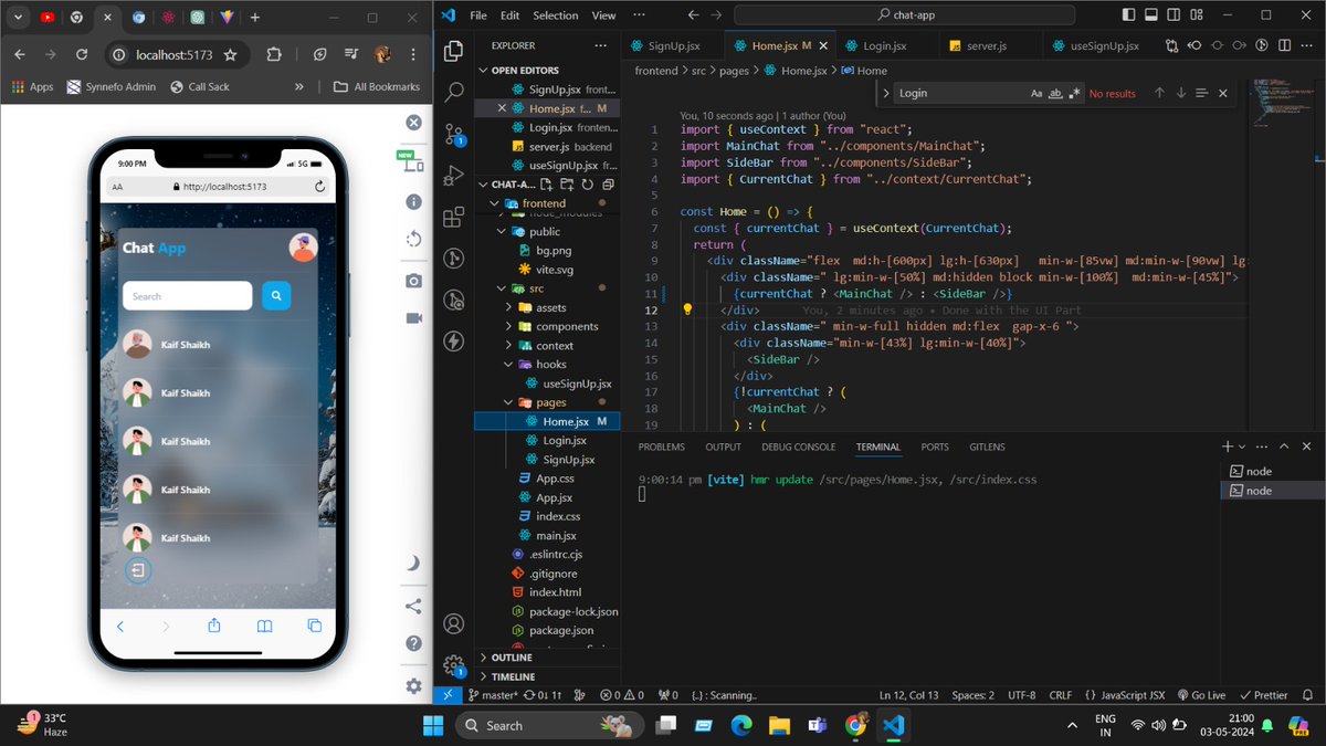 kaifshaikh_2002's tweet image. Done for the day.... Completed the responsive UI of chatapp
#webdev #chat_app #mern
