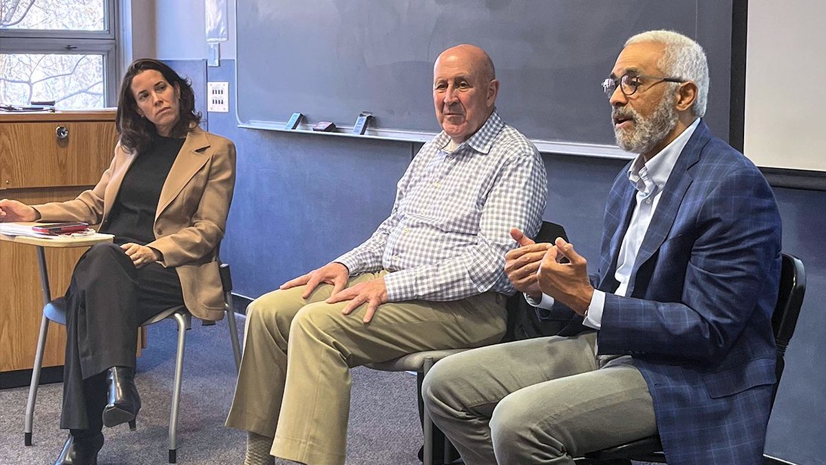Former WI Governor Jim Doyle and Roger Ervin, chair of our board, recently met with graduate students in our Intro to Public Management class to share lessons from their careers. Thank you to Gov. Doyle and Roger Ervin for sharing for sharing advice with future leaders!