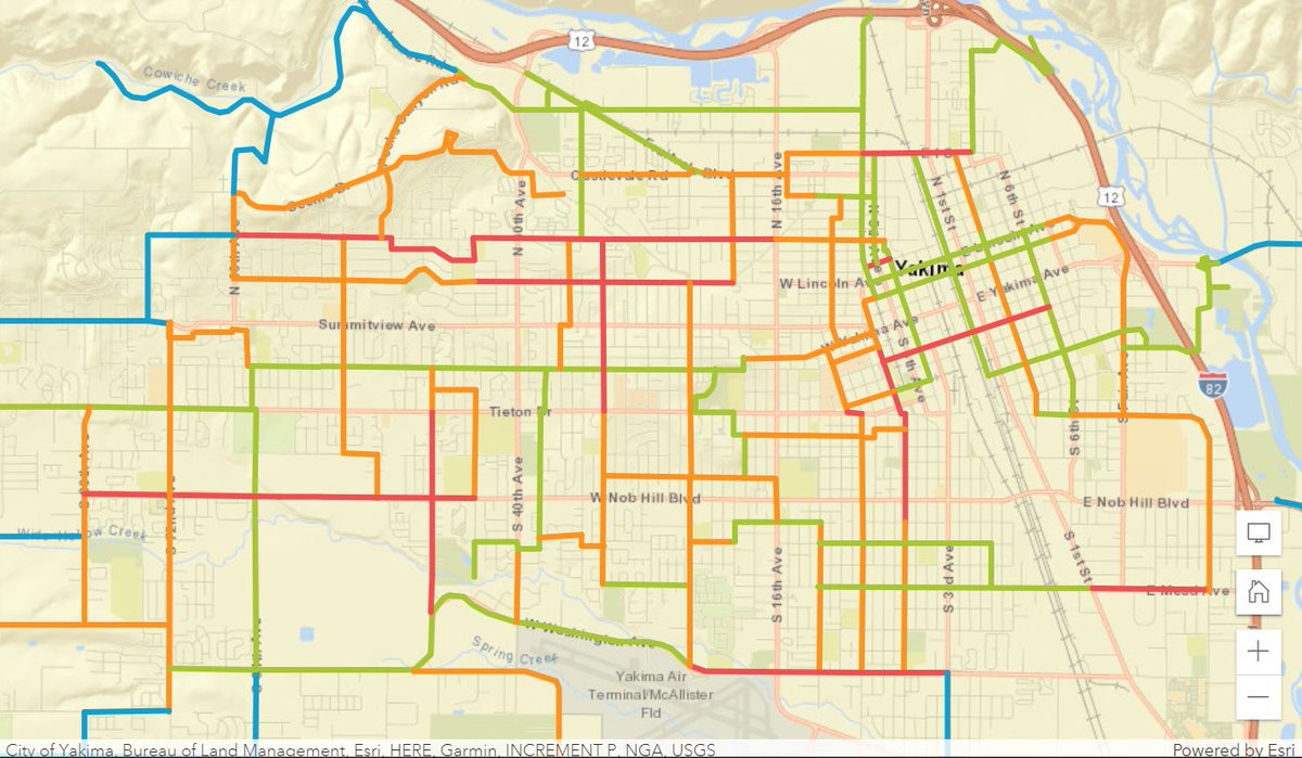 It's #NationalBikeMonth! Want to go for a ride? Here's a map of bike routes in the City of Yakima courtesy of our Information Technology Services staff - ow.ly/8mJ250Ops6A