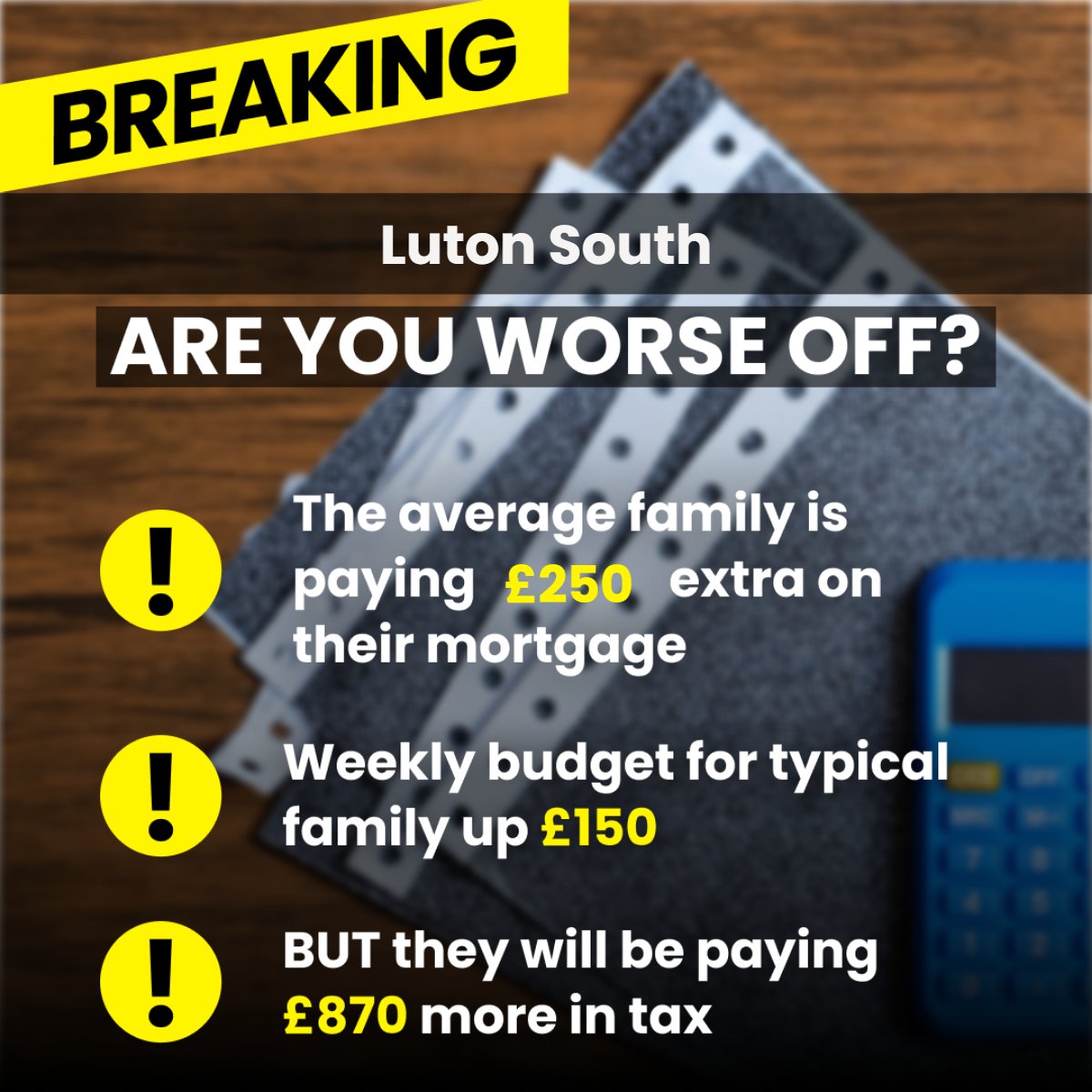 Families in Luton South are having to pay the price of this government’s failures. It’s time for a General Election and a Labour Government!