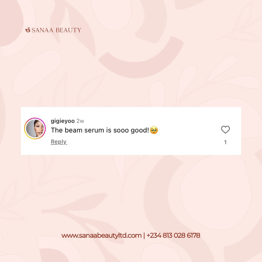 We love a glowing review! ✨ See what @gigieyoo thinks about The Beam Serum and how it's helped them achieve a radiant complexion.   #SanaaBeauty #TheBeamSerum
