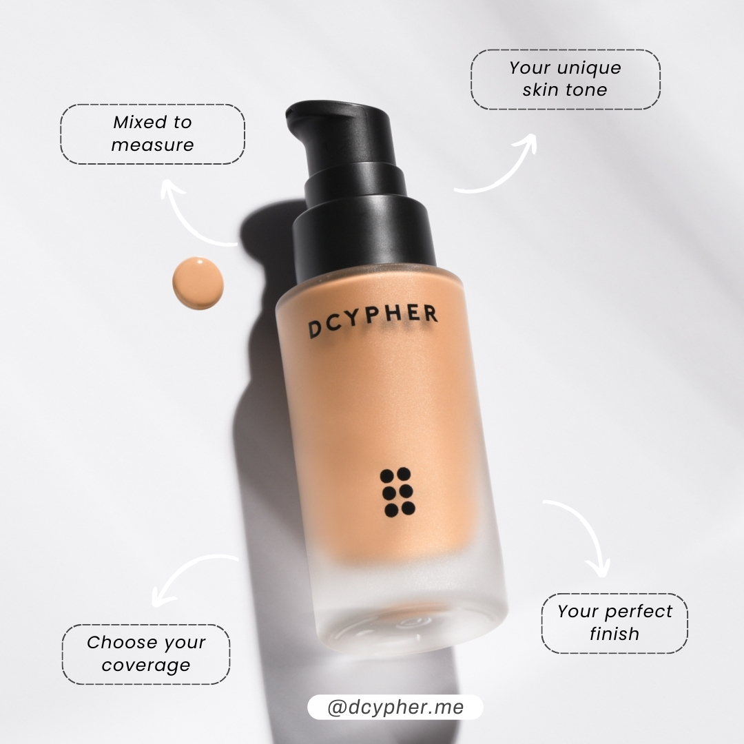 DCYPHER My Custom Foundation⁠
⁠
🤎 Your unique skin tone⁠
🤎 Mixed to measure⁠
🤎 Choose your coverage⁠
🤎 Your perfect finish⁠
⁠
Create your perfect skin in a bottle at dcypher.me/products/found…

#dcypher #dcypherbeauty #customfoundation #customcosmetics #madeforyou